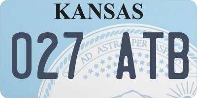 KS license plate 027ATB