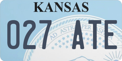 KS license plate 027ATE