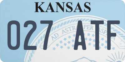 KS license plate 027ATF
