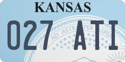 KS license plate 027ATI