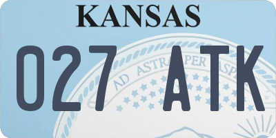 KS license plate 027ATK