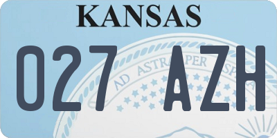 KS license plate 027AZH