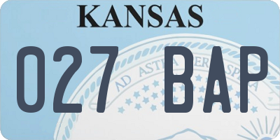 KS license plate 027BAP