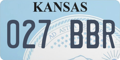 KS license plate 027BBR