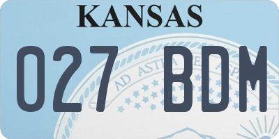KS license plate 027BDM