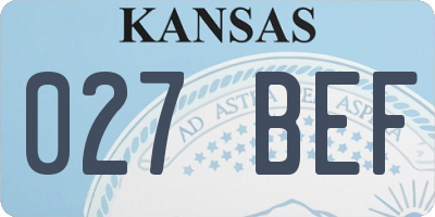 KS license plate 027BEF