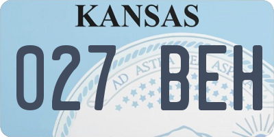 KS license plate 027BEH