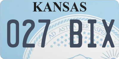 KS license plate 027BIX