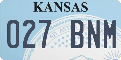 KS license plate 027BNM