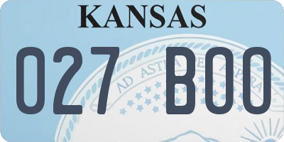 KS license plate 027BOO