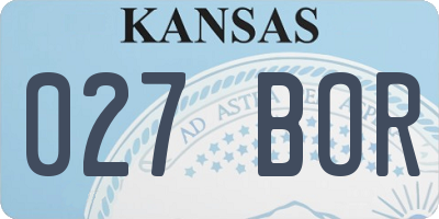 KS license plate 027BOR