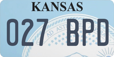 KS license plate 027BPD