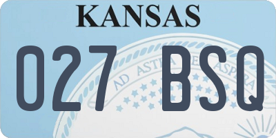 KS license plate 027BSQ