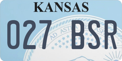 KS license plate 027BSR