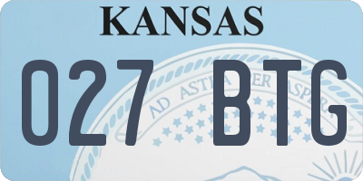 KS license plate 027BTG