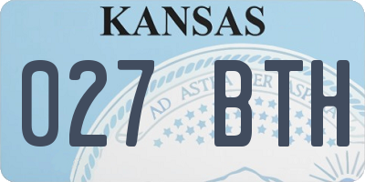 KS license plate 027BTH