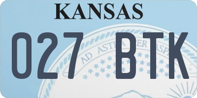 KS license plate 027BTK