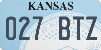 KS license plate 027BTZ