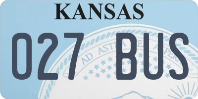 KS license plate 027BUS