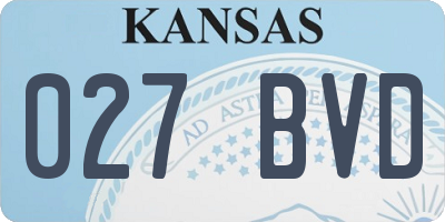 KS license plate 027BVD