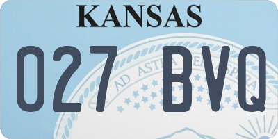 KS license plate 027BVQ