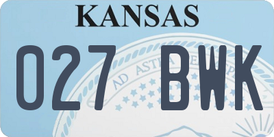 KS license plate 027BWK