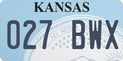 KS license plate 027BWX