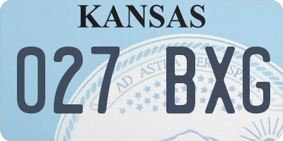 KS license plate 027BXG