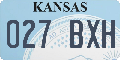 KS license plate 027BXH