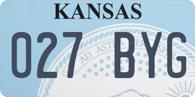 KS license plate 027BYG