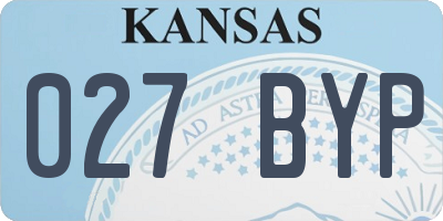 KS license plate 027BYP