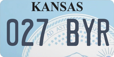 KS license plate 027BYR