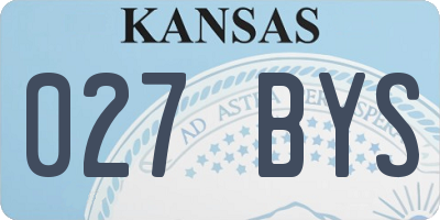 KS license plate 027BYS