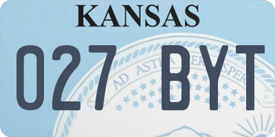 KS license plate 027BYT