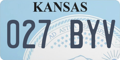 KS license plate 027BYV