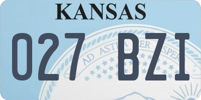 KS license plate 027BZI