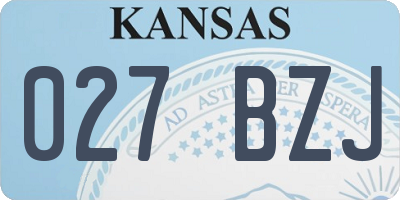 KS license plate 027BZJ