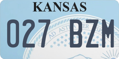 KS license plate 027BZM