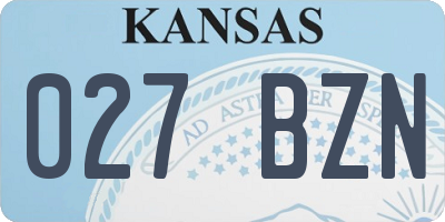 KS license plate 027BZN