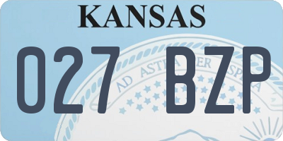 KS license plate 027BZP