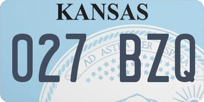 KS license plate 027BZQ
