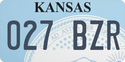 KS license plate 027BZR