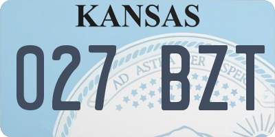 KS license plate 027BZT