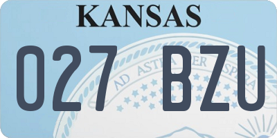 KS license plate 027BZU
