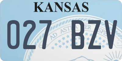 KS license plate 027BZV