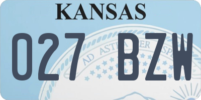 KS license plate 027BZW