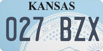 KS license plate 027BZX