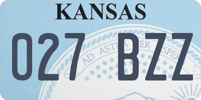 KS license plate 027BZZ