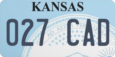KS license plate 027CAD