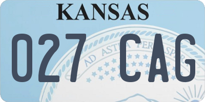 KS license plate 027CAG